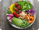 A plate of food.